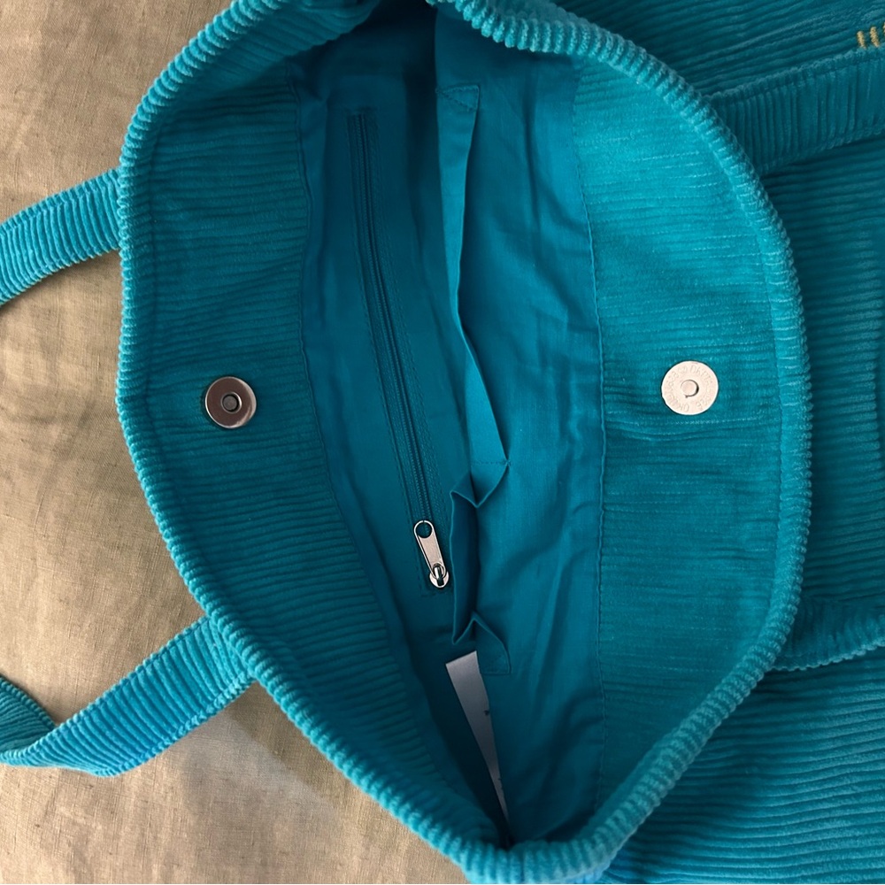 Urban Outfitters Teal Corduroy Tote Bag - Picture 3 of 4